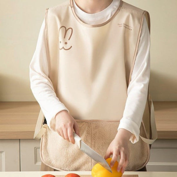 Brown Vest Style Kitchen Apron With Towel Holder Aprons