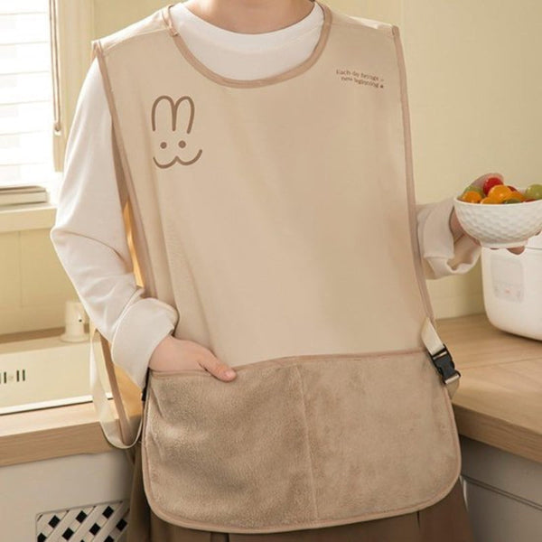 Brown Vest Style Kitchen Apron With Towel Holder Aprons
