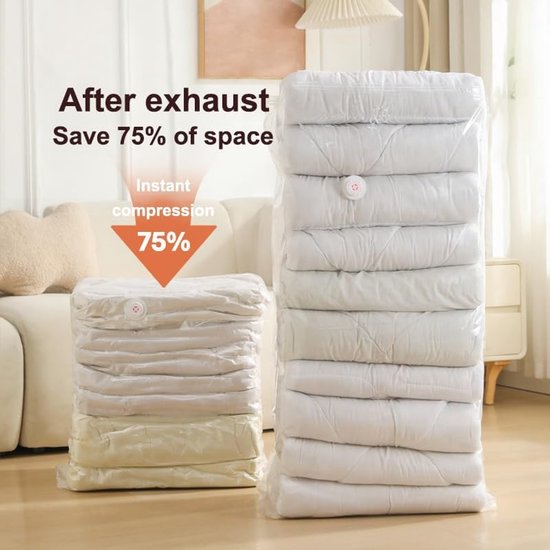 4 Piece Clothing Vacuum Seal For Clothes & Bedding Storage Bags