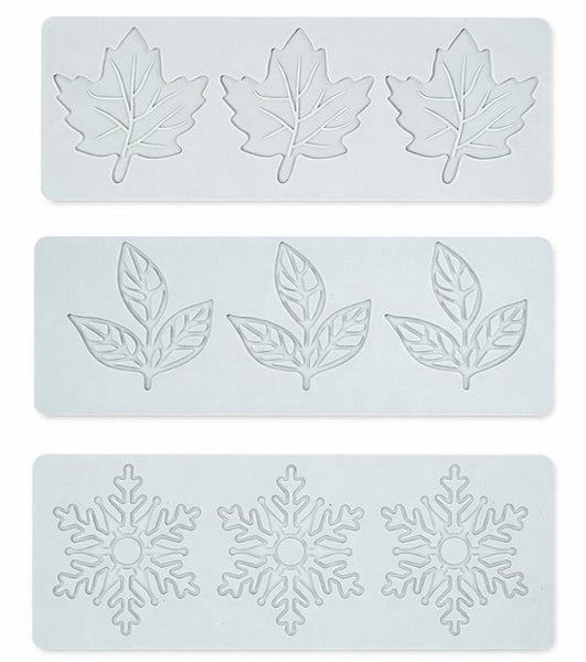Baking Molds (3 Piece Set) Silicone Maple Leaf Clover And Snowflake Patterns Suitable For Chocolate Candy Cupcakes This Is Handy Tool Creating Fun Hom