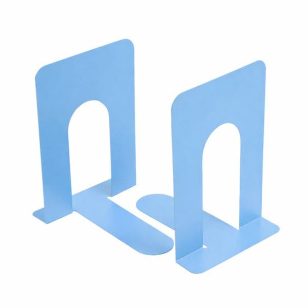 Metal Iron Bookshelves To Be Used For Supporting And Organizing Your Desk 2 Pieces 13 15 16.5 Cm Blue Bookends