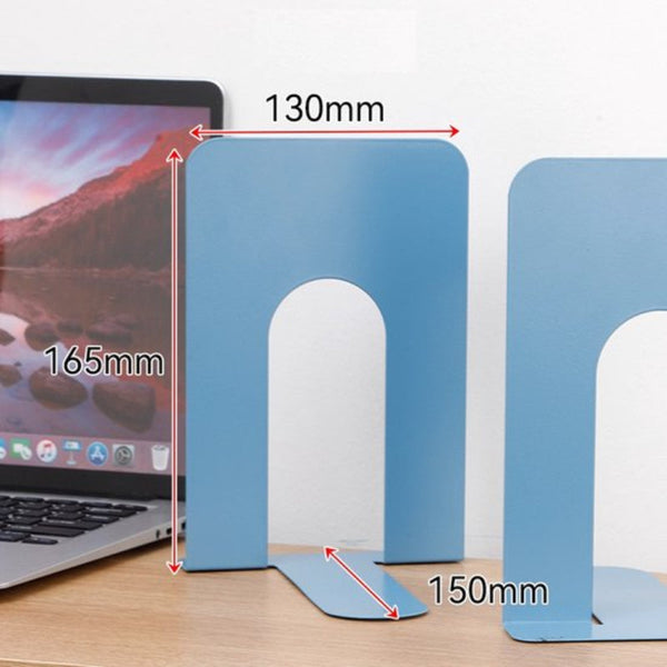 Metal Iron Bookshelves To Be Used For Supporting And Organizing Your Desk 2 Pieces 13 15 16.5 Cm Blue Bookends