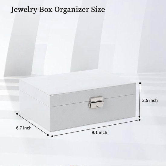 2 Tier Jewelry Box With Removable Drawer & Lock Large Storage Capacity For All Black Jewellery Boxes