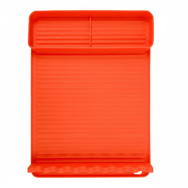 Silicone Bbq Grill Mat 8 Slot With Drip Tray Heat Resistant And Dishwasher Safe 40X27 Cm Orange Barbecue Accessories