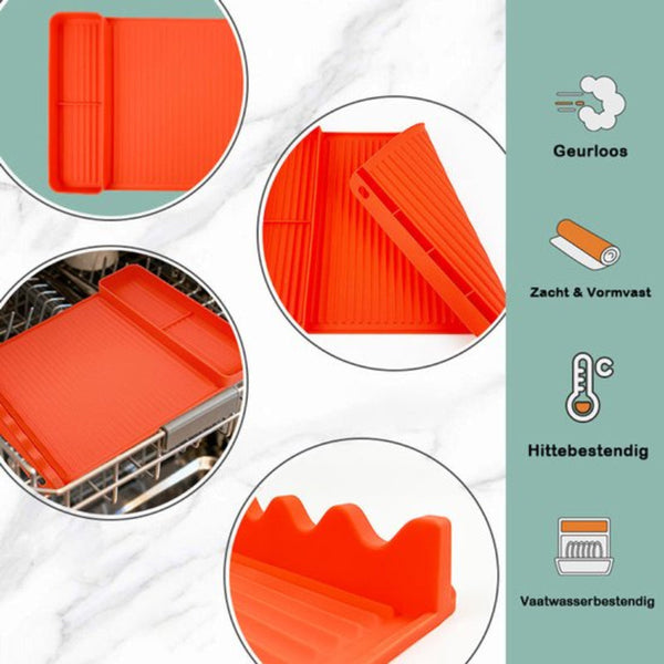 Silicone Bbq Grill Mat 8 Slot With Drip Tray Heat Resistant And Dishwasher Safe 40X27 Cm Orange Barbecue Accessories
