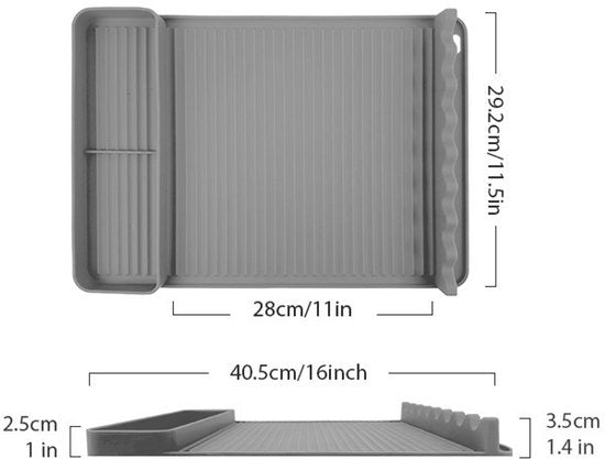 Silicone Bbq Grill Mat With Drip Tray Heat Resistant 40X27cm Gray Barbecue Accessories