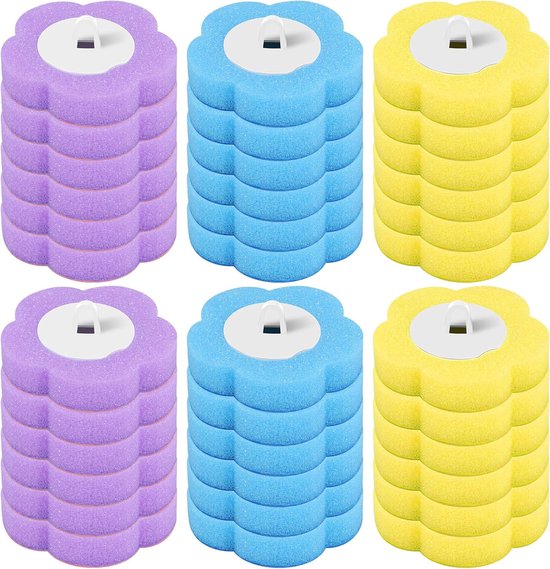 36 Pack Toilet Brush Replacement Heads With Cleaning Solution & Ocean Fragrance Toilet Brushes & Holders