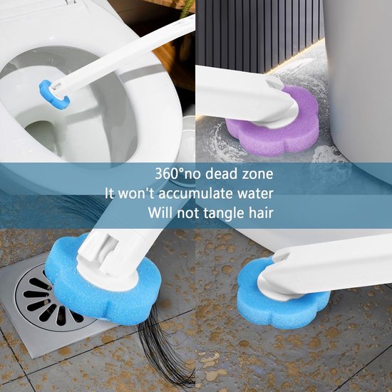 36 Pack Toilet Brush Replacement Heads With Cleaning Solution & Ocean Fragrance Toilet Brushes & Holders