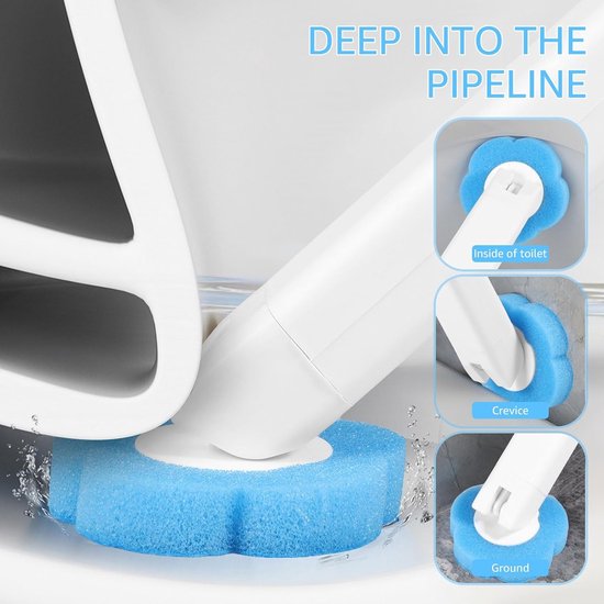36 Pack Toilet Brush Replacement Heads With Cleaning Solution & Ocean Fragrance Toilet Brushes & Holders