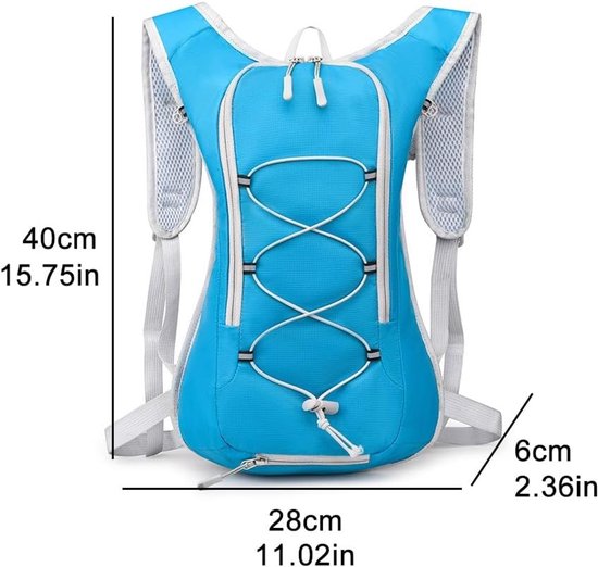 Backpack With 2L Water Bag Running Vest Adjustable Lightweight Cycling Suitable For Hiking And Cyclingibluei Hydration Packs