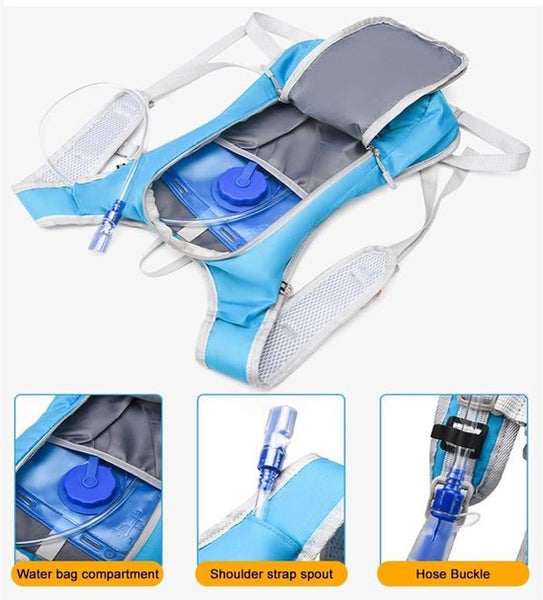 Backpack With 2L Water Bag Running Vest Adjustable Lightweight Cycling Suitable For Hiking And Cyclingiredi Hydration Packs
