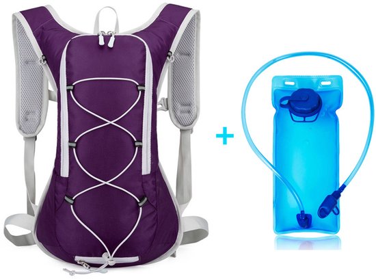 Backpack With 2L Water Bag Running Vest Adjustable Lightweight Cycling Suitable For Hiking And Cyclingipurplei Hydration Packs
