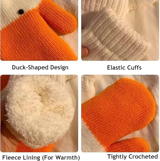 2 Pairs Of Warm Gloves Knitted With Cute Animal Prints And Soft Lining The Perfect Winter Gift For Women Or Children. Gloves & Mittens