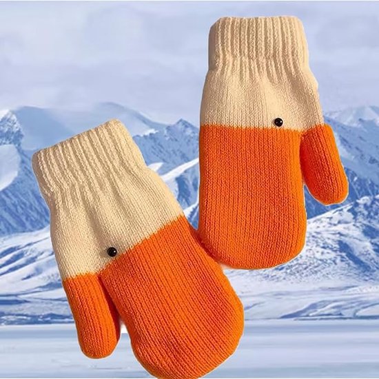 2 Pairs Of Warm Gloves Knitted With Cute Animal Prints And Soft Lining The Perfect Winter Gift For Women Or Children. Gloves & Mittens