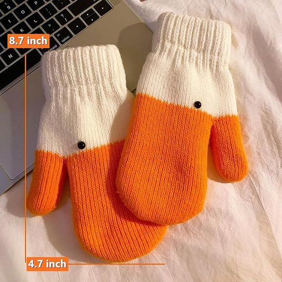 2 Pairs Of Warm Gloves Knitted With Cute Animal Prints And Soft Lining The Perfect Winter Gift For Women Or Children. Gloves & Mittens
