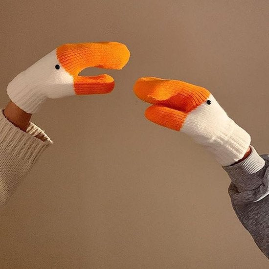 2 Pairs Of Warm Gloves Knitted With Cute Animal Prints And Soft Lining The Perfect Winter Gift For Women Or Children. Gloves & Mittens