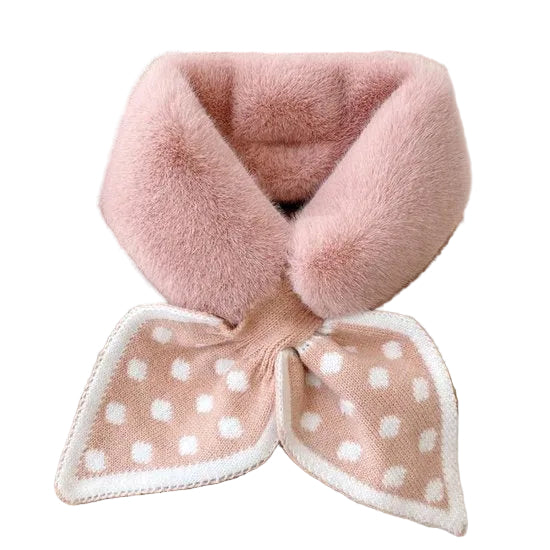 Warm Scarf For Autumn And Winter Soft Comfortable Women's With Dotted Pattern Fashionable Versatile Everyday Usei Pink Scarves & Wraps