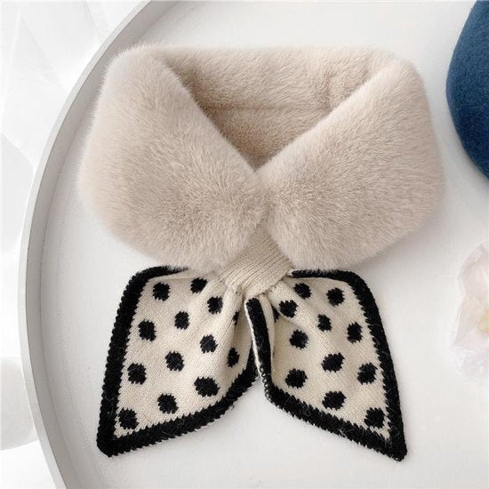 Warm Scarf For Autumn And Winter Soft Comfortable Women's With Dotted Pattern Fashionable Versatile Everyday Usei Khaki Scarves & Wraps