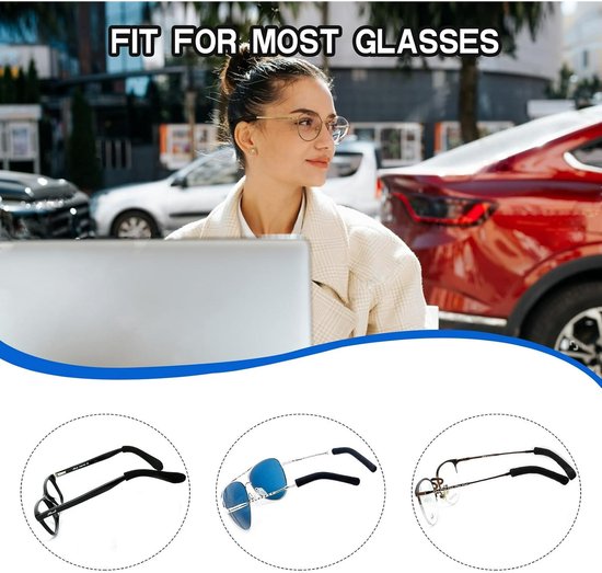 2 Pairs Black Soft Knitted Cotton Anti Slip Ear Cushions For Glasses Eyeglass Cleaning Tools & Supplies