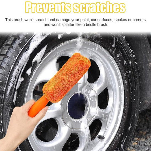 Brushes Set Of 2 Soft Microfiber Metal Free Car Rim And Wheel Scratch Tire For Cleaning Wheels Universal Accessory Washing Tires (Orange Green) Other