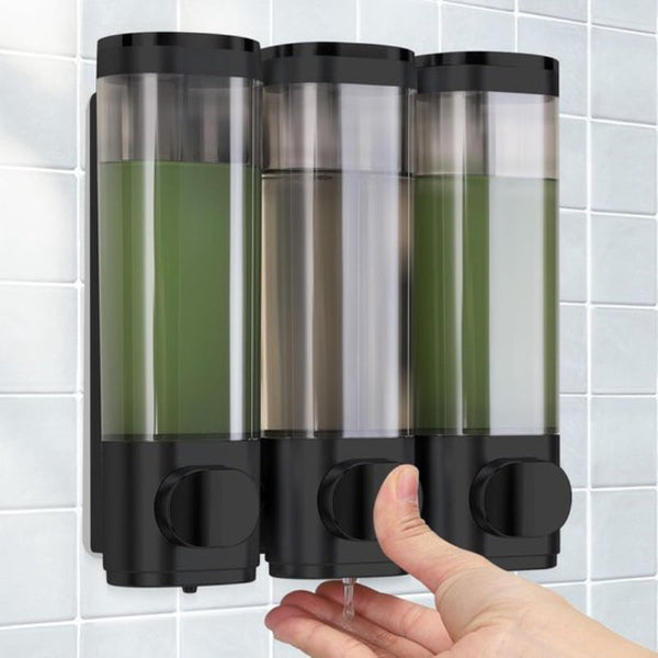 3 Wall Mounted Soap Dispensers No Drilling Required Drip Proof For Gel Shampoo And Lotion White Soap Dishes & Dispensers