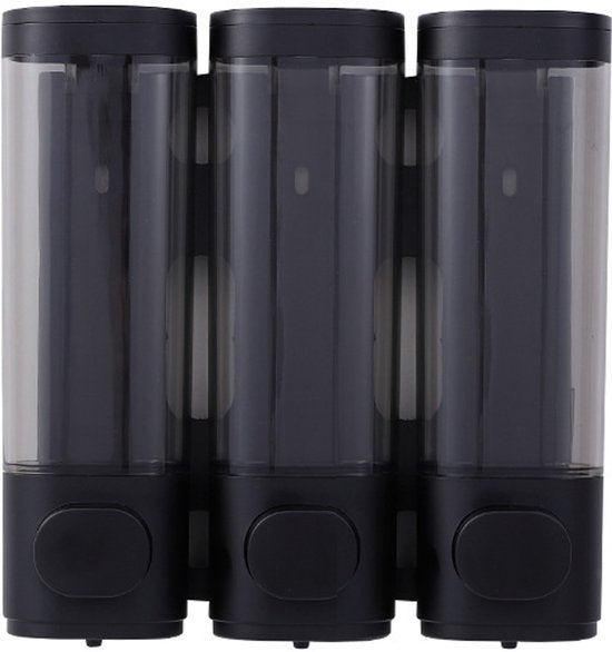 3 Pack No Drill Wall Mounted Soap Dispensers For Gel Shampoo Lotion Black Soap Dishes & Dispensers