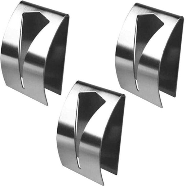 Self Adhesive Stainless Steel Towel Holder 3 Pack Silver Wall Hooks & Hangers