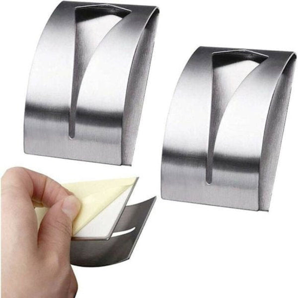 Self Adhesive Stainless Steel Towel Holder 3 Pack Silver Wall Hooks & Hangers