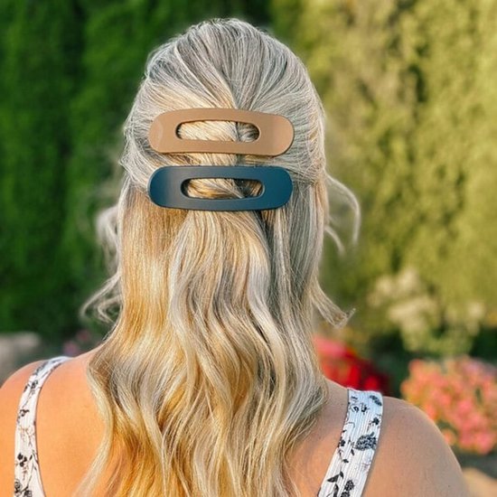 4 Pack Large Black Flat Hair Clips For Women All Types Hair Accessories