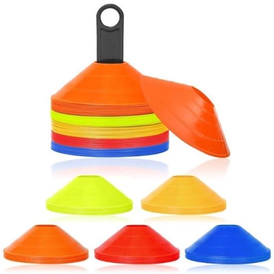 Training Cones 30 (Including Stand And Bag) Football Marking Shells Caps Training Aids