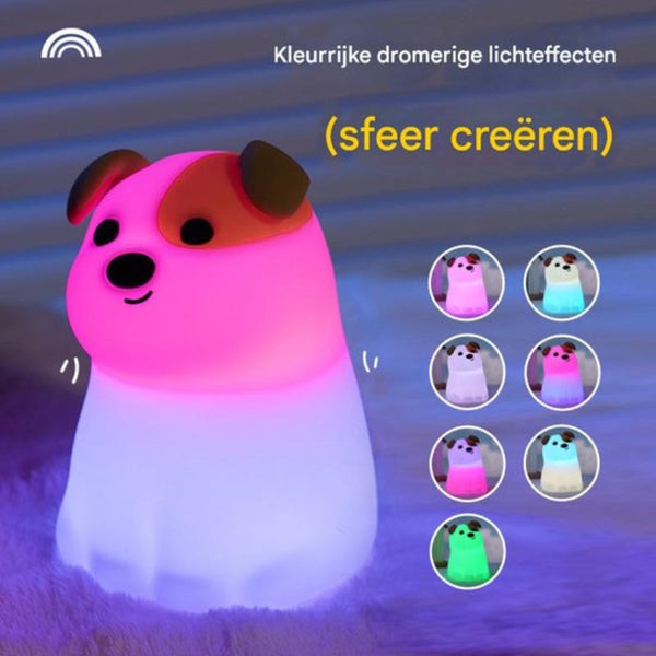 Night Light Dog Usb Touch Dimming Baby Room/Bedroom Pet/Children's Adjustable In Seven Colors Night Lights