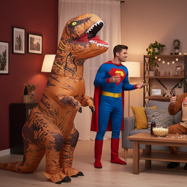 Inflatable Tyrannosaurus Rex Dinosaur Costume Adults 150 190Cm Halloween Masquerade (Brown) Dress Up Costumes