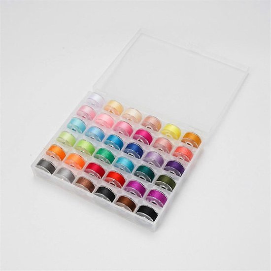 72 Piece Sewing Thread Set: 36 Colors 400 Meters Per Spool Pre Wound Sewing Threads