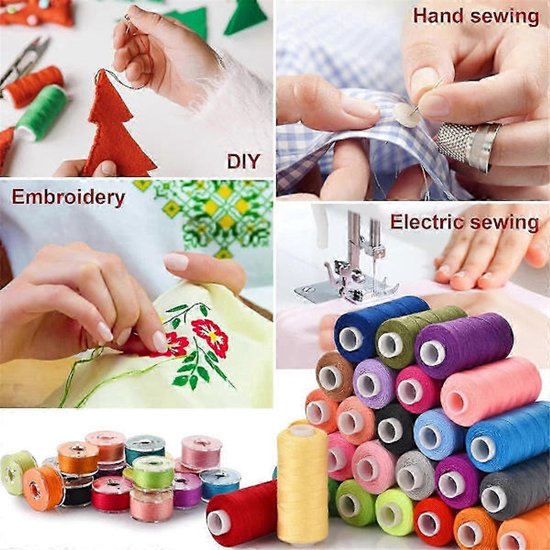 72 Piece Sewing Thread Set: 36 Colors 400 Meters Per Spool Pre Wound Sewing Threads