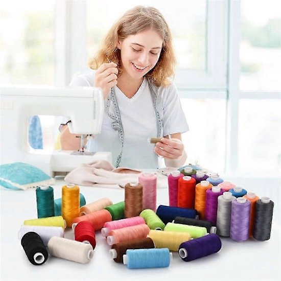 72 Piece Sewing Thread Set: 36 Colors 400 Meters Per Spool Pre Wound Sewing Threads