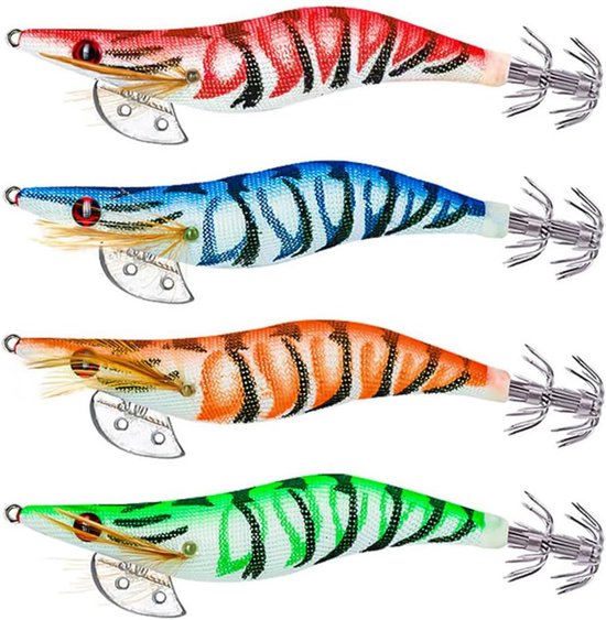 4 Pack Glowing Shrimp Lures For Night Fishing Realistic Artificial Baits Baits & Lures