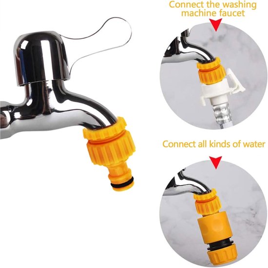 6 Pack Garden Hose Tap Connectors Splash & Frost Proof Adapters Connectors Valves & Accessories