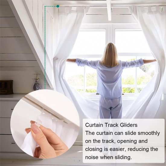 50 Pack Universal Curtain Hooks For Rails & Rods Rust Proof Gliders Curtain Poles & Accessories
