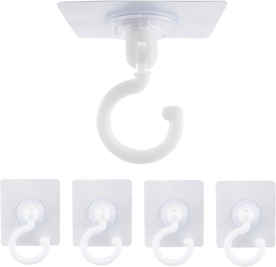 5 Pack Strong Adhesive Transparent Hooks No Drilling Required Hooks & Hangers