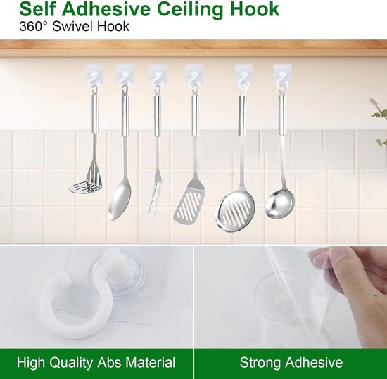 5 Pack Strong Adhesive Transparent Hooks No Drilling Required Hooks & Hangers