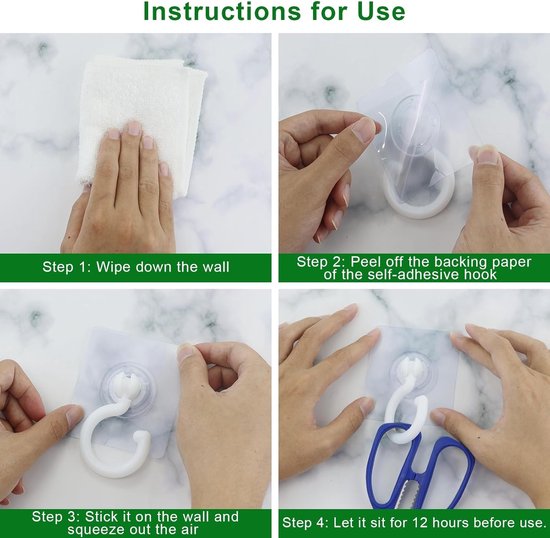 5 Pack Strong Adhesive Transparent Hooks No Drilling Required Hooks & Hangers