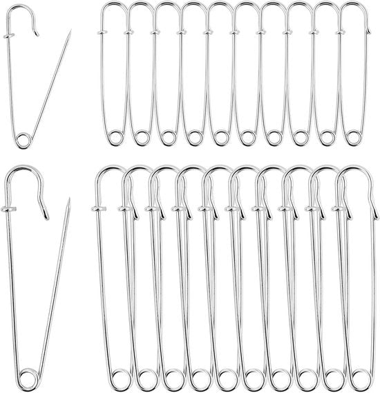 20 Safety Large Length Heavy For Blankets Kilts Knitting Crafts (63Mm & 100Mm) Pins