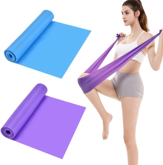 Set Of 2 Extra Long 1.5M Resistance Bands For Yoga Pilates Strength Training Resistance Trainers