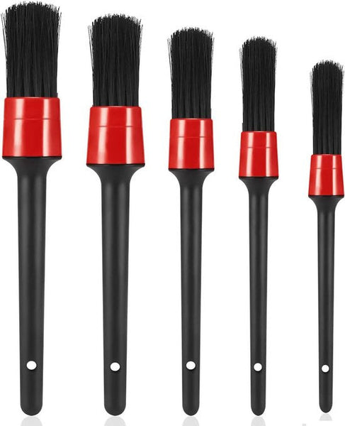 5 Piece Car Cleaning Brush Set Detailing For Rims Dashboard Interior Exterior Leather Air Vent Logos Car Cleaning Tools