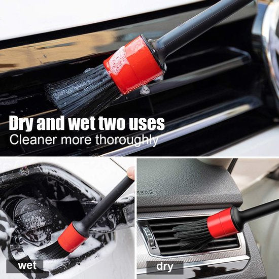 5 Piece Car Cleaning Brush Set Detailing For Rims Dashboard Interior Exterior Leather Air Vent Logos Car Cleaning Tools