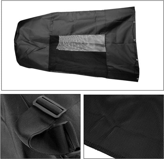 Large Waterproof Soccer Ball Bag Holds 15 Black Oxford Fabric Balls