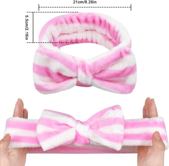 4 Piece Women's Bow For Spa Makeup And Shower Headbands