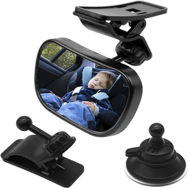 Car Rearview Mirror 1 With 2 Brackets Backseat Baby Child Safety Adjustable 360A Rotatable Mirrors