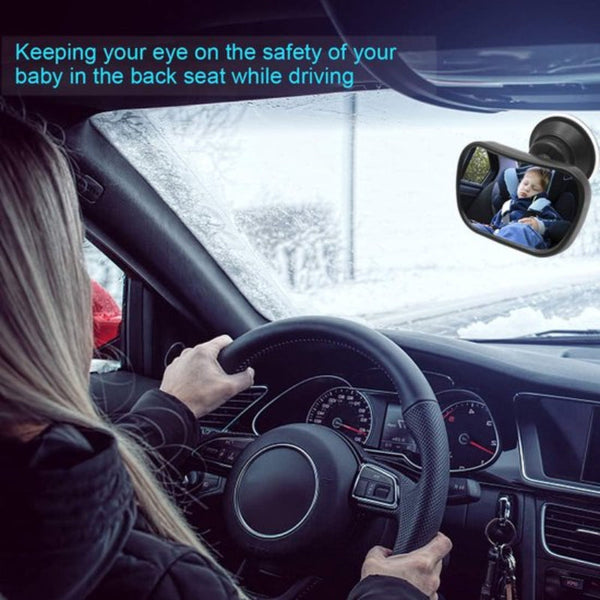 Car Rearview Mirror 1 With 2 Brackets Backseat Baby Child Safety Adjustable 360A Rotatable Mirrors