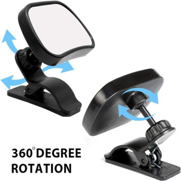 Car Rearview Mirror 1 With 2 Brackets Backseat Baby Child Safety Adjustable 360A Rotatable Mirrors